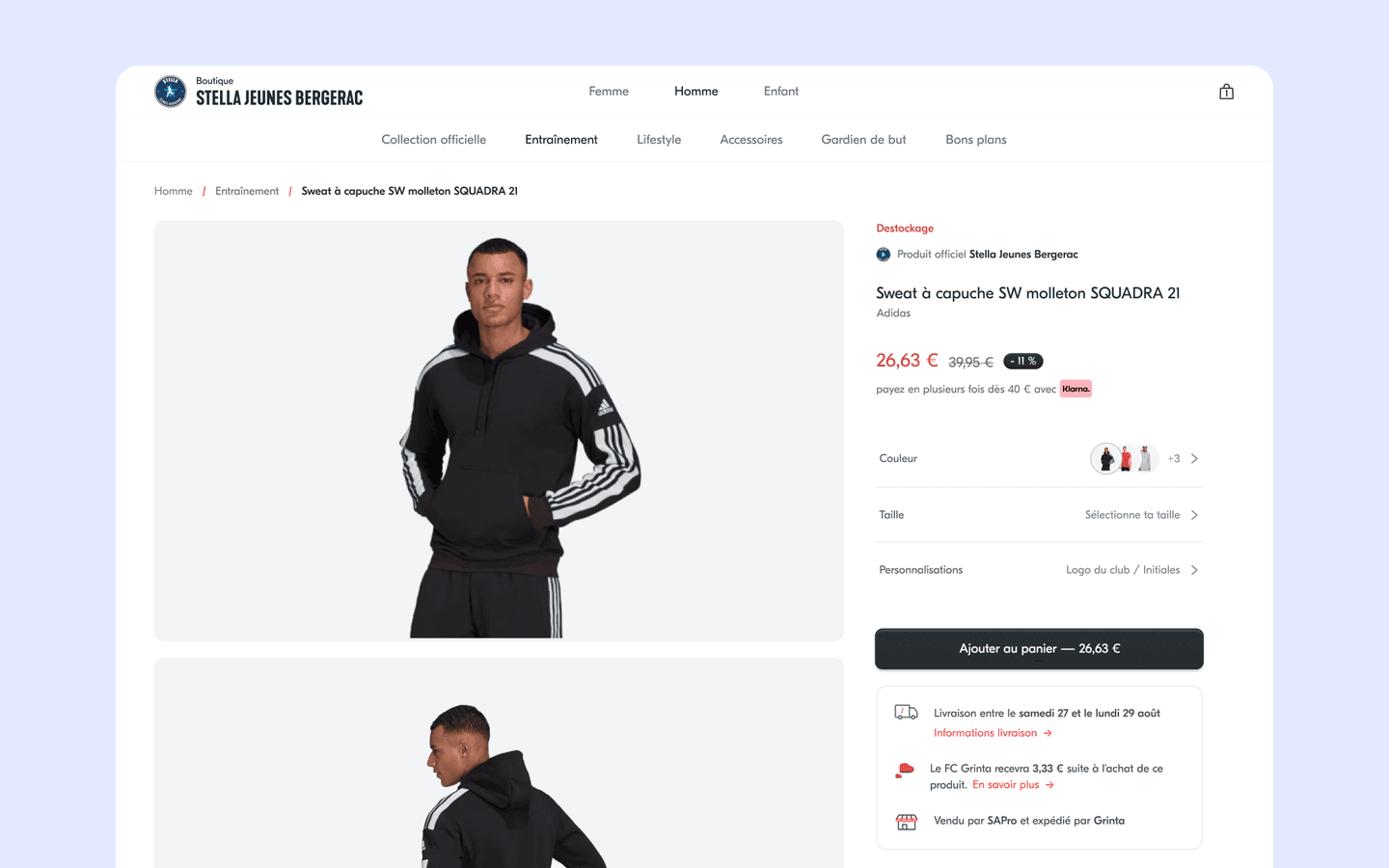 grinta storefront product page
